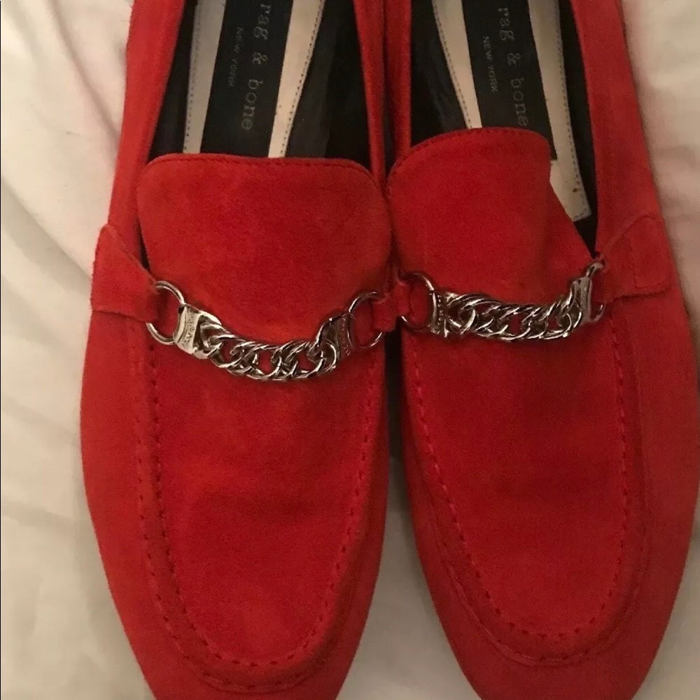 Rag & Bone Cooper Red Suede Loafers (38)